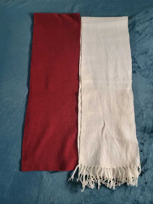 Cachecóis inverno vermelho e branco