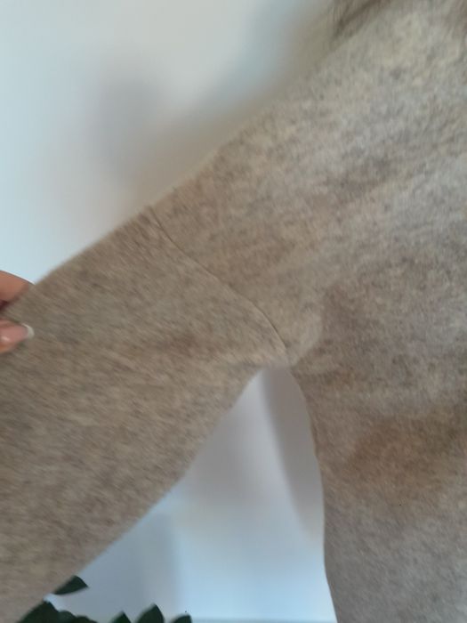 Płaszcz z wełną jasny beż