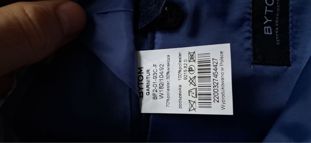 Garnitur slim fit, Bytom, rozm. XL