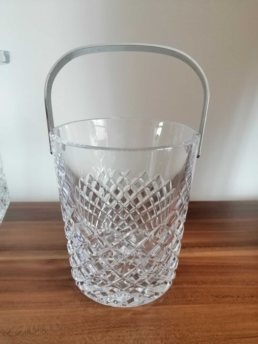 conjunto whisky garrafa e baldes gelo cristal novo