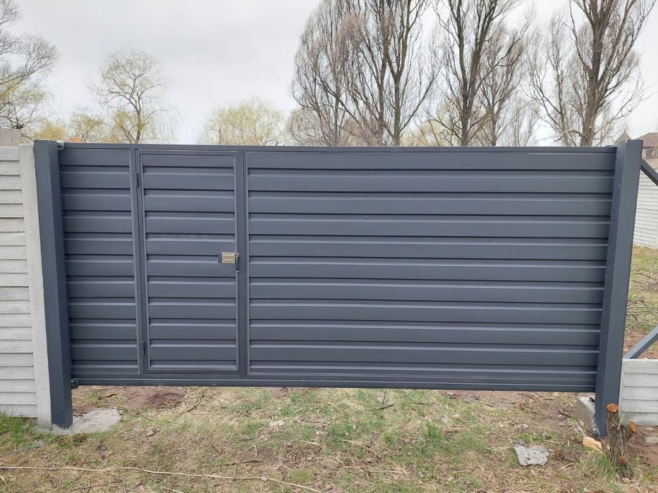 Ворота откатные,распашные.Забор из профнастила,штакета,сетка 3d.Без по