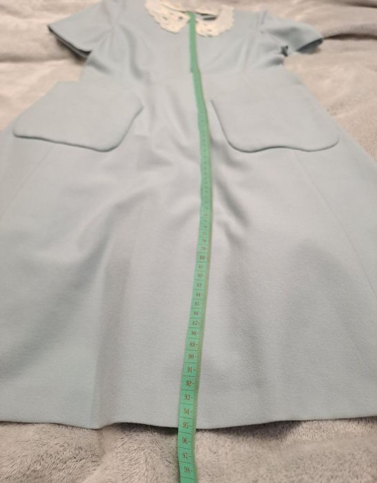 Сукня плаття блакитна приталена А-силует з коміром бренду SET р. S 36