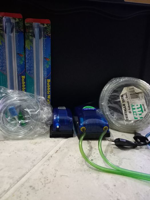 Bomba ar aquario e acessórios