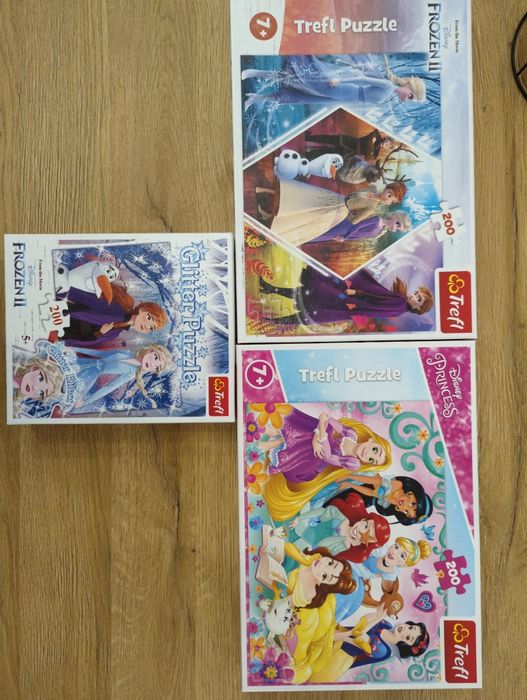 3 zestawy puzzle trefl 7+