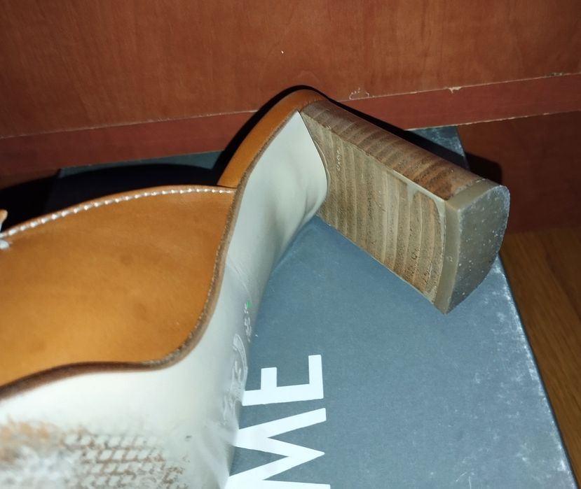 Klapki typu mule na wysokim obcasie z odkrytą pięta rozmiar 35,5 wiosn