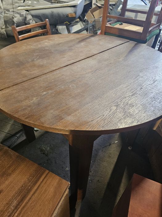 Stół drewniany rozkladany prl  6 krzeseł