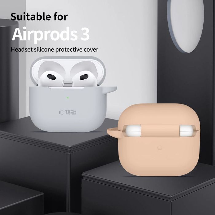 Etui Tech-Protect Silicone Hook na Apple AirPods 3 - niebieskie