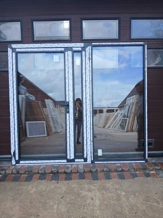 Nowe drzwi z witryną antracyt 240x210 szklana zabudowa DOWÓZ CAŁY KRAJ