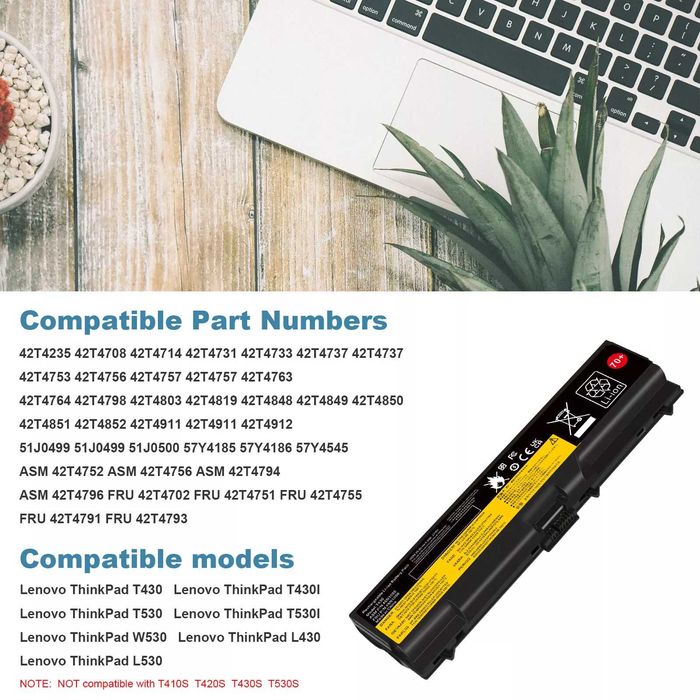 Bateria do LENOVO ThinkPad T430 10,8V 5,2Ah 57WH 70+