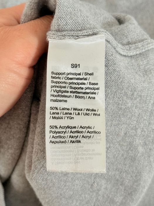 Sweter Lacoste Classic Fit szary wełna wełniany zimowy w serek