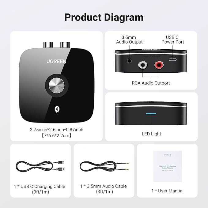 UGREEN Adapter audio Bluetooth 5.1 aptx HD
