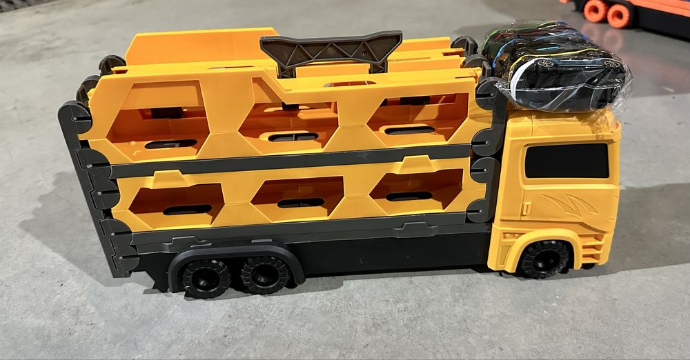 Трейлер-автовоз з розкладним треком 1,65 м та запускачем + 6 машинок