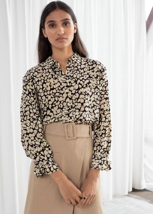 Шовкова сорочка прямого крою з натурального шовку & other stories