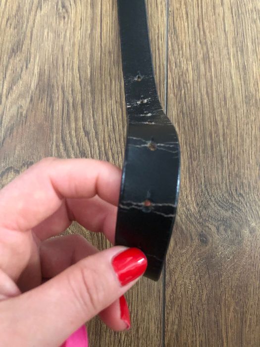 Pasek ze skóry naturalnej z klamrą GG