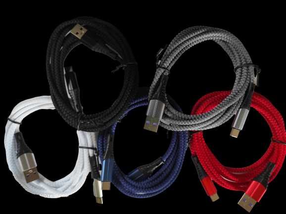 KABEL usb typ C quick charge WZMACNIANY szybkie ładowanie