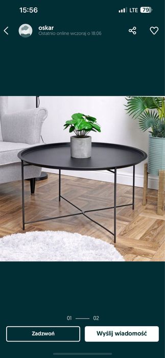 Stolik metalowy okragly ikea 75 cm