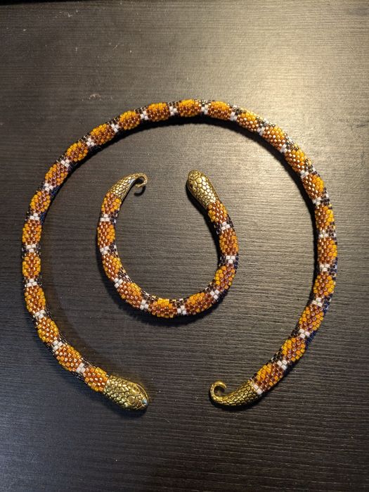 Conjunto de colar e colar, trabalho manual