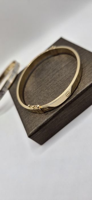 Śliczna okrągła bransoletka złota pr 585 14K Modny wzór!