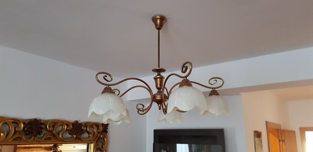 Lampa sufitowa złoto miedziany