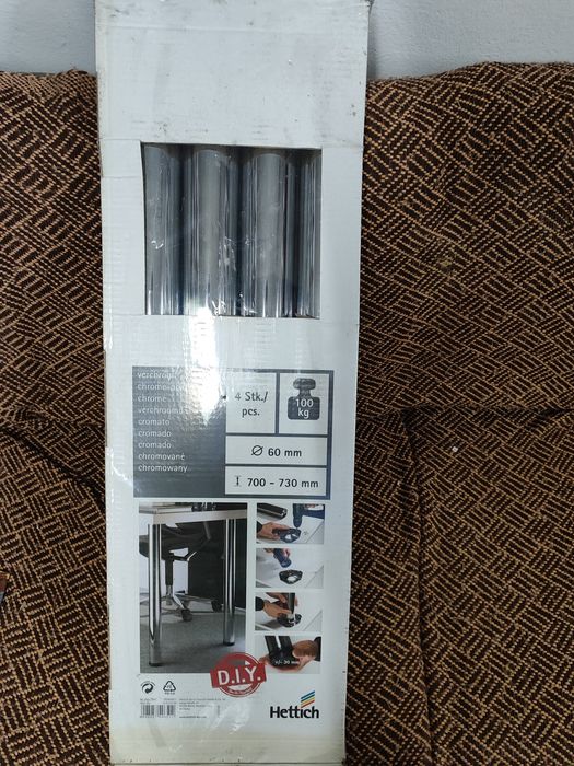 Hettich nogi do mebli sr.6 cm, wys.70-73 cm chrom