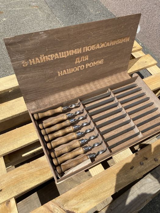 Подарунок набір шампурів з гравіюванням
