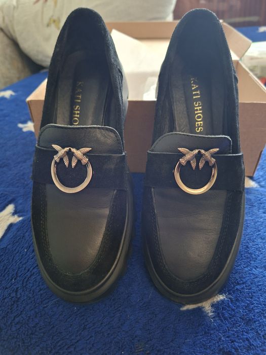 Лофери пінко шкіряні замшею жіночі