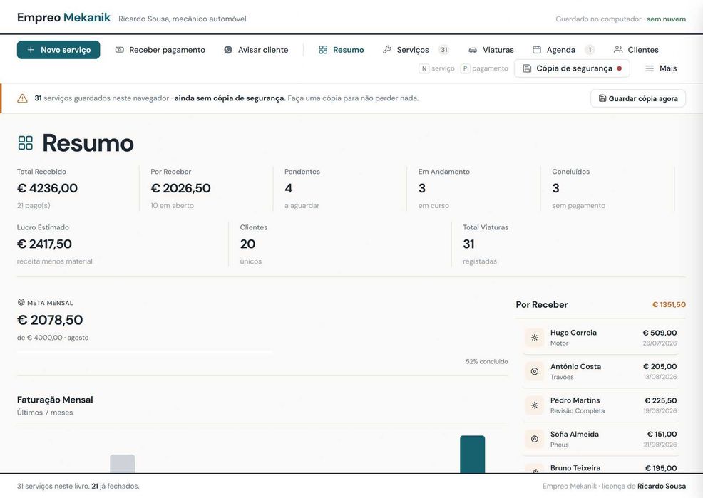 Software Gestão Oficina Mecânica | Demonstração grátis, sem mensalidade