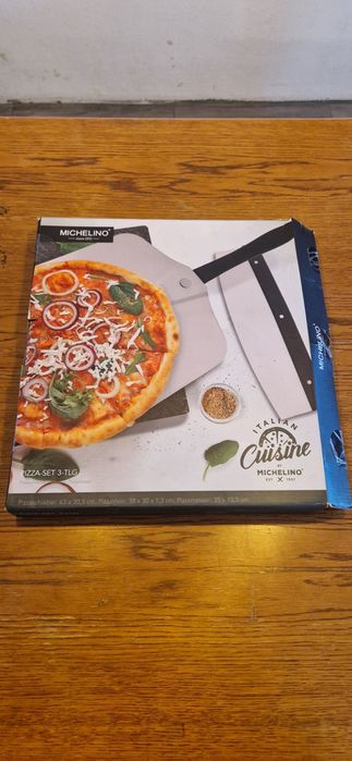 Zestaw do Pizzy 3 w 1 Kamień Paca Noż