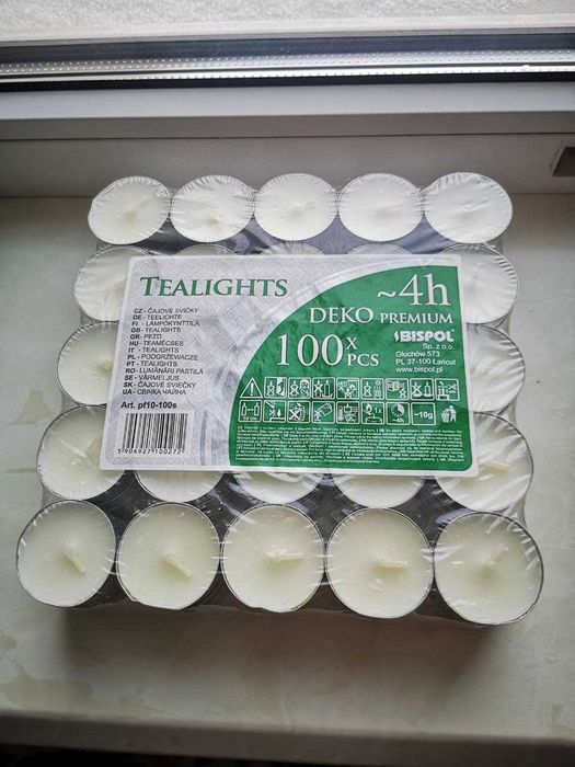 Свічки Tealights Deko premium 4 часа горения, 100 шт