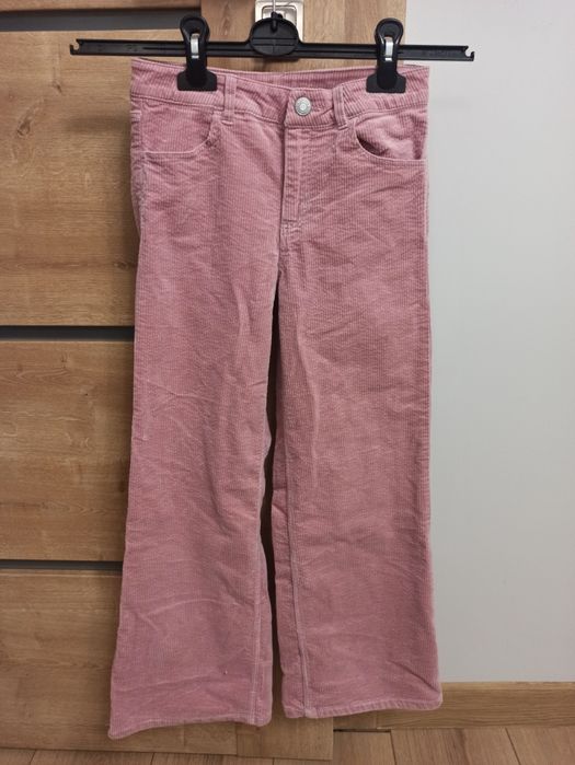 Spodnie szerokie z bawełnianego sztruksu