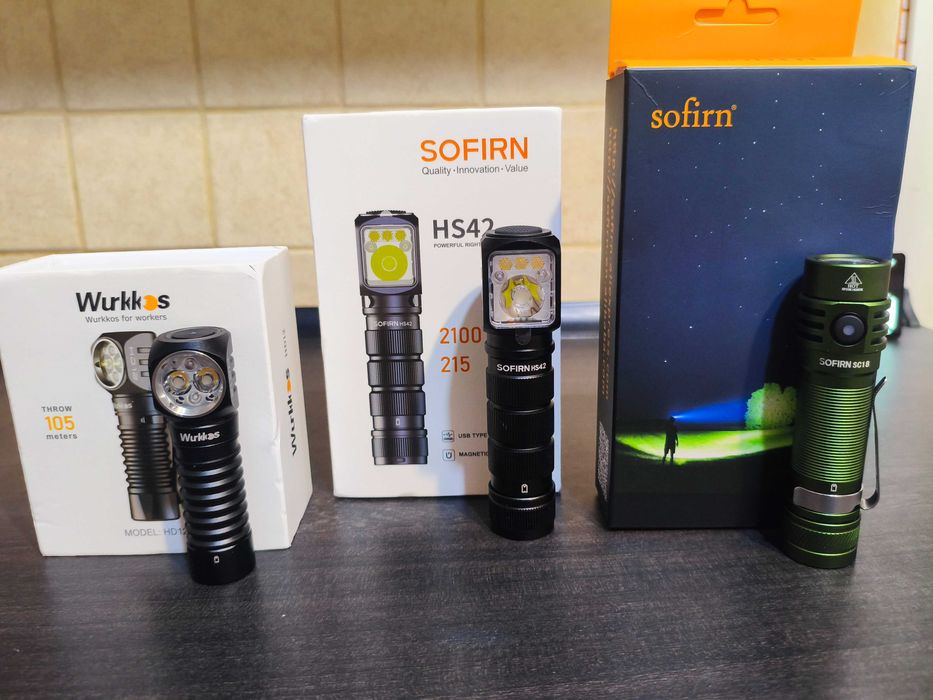EDC ліхтарикі WUBEN G5 , SOFIRN ST10  SR23 HS42 HS43