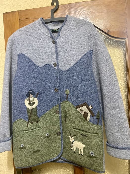 Шерстяний жакет пальто Giesswein з вареноі вовни. Оригінал