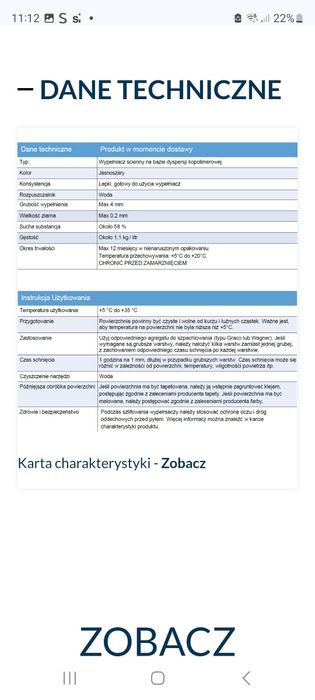 Gładź  gotowa okazja - duńska