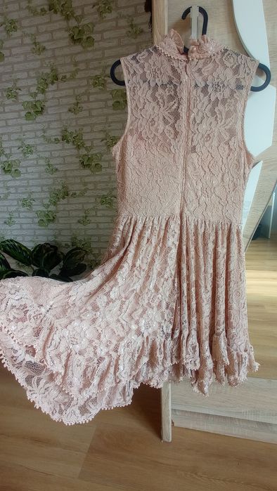 Sukienka elegancka/ślub/wesele beżowa M/L