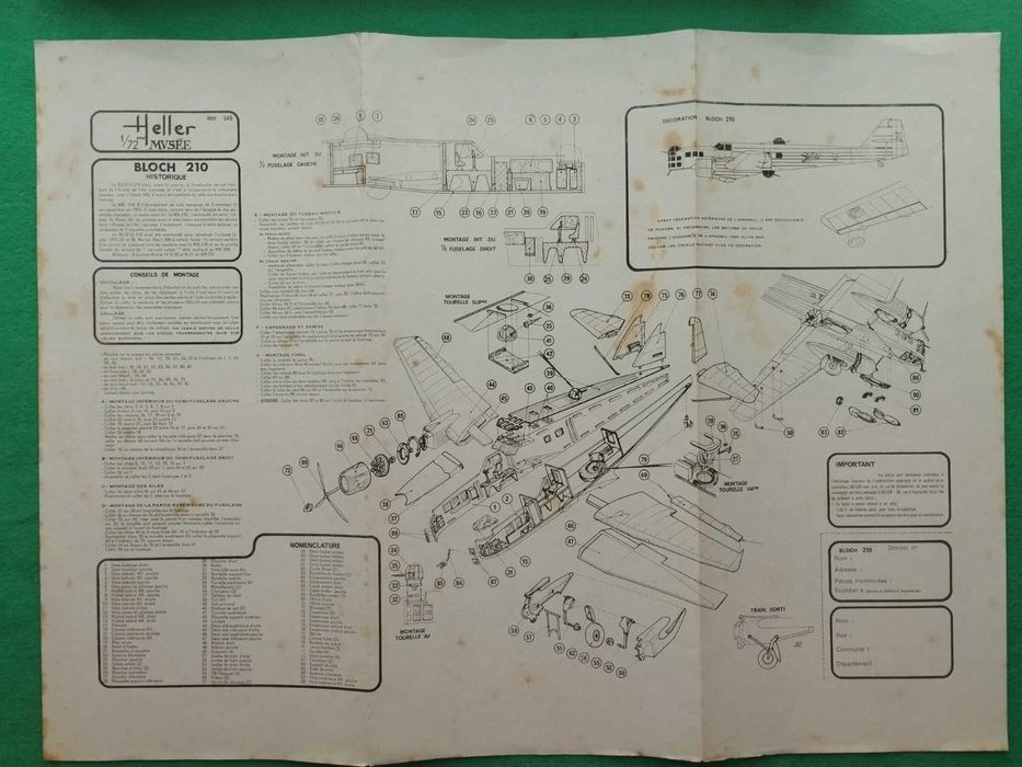 1/72 Heller L545 Bloch MB 210 Armée de l'Air kit modelismo
