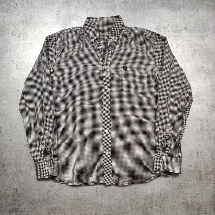 MĘSKA Koszula Elegancka Casual Bawełna PREMIUM Fred Perry Haft Logo