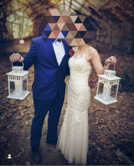 Suknia ślubna syrenka szampańska s