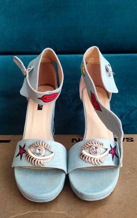 Buty szpilki na słupku słupek sandały koturn