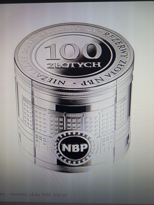 Rezerwy złota Nbp niezależny bank centralny  100 zł Ag