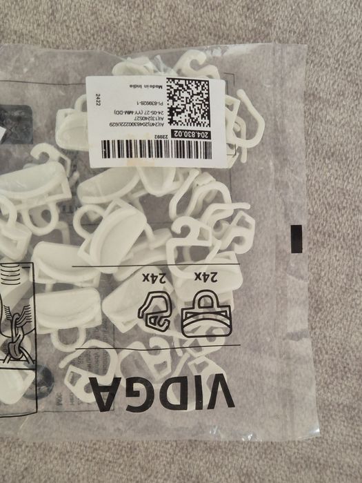 Corrediça e ganchos cortinados - vidga ikea 204.830.02