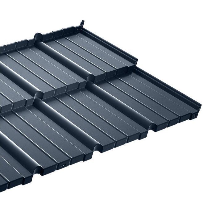 Płaska blacho dachówka szwedzka modułowa Murano Como czarna grafit