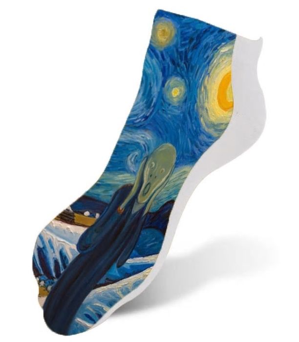 Meias de senhora padrão Van Gogh (novas)