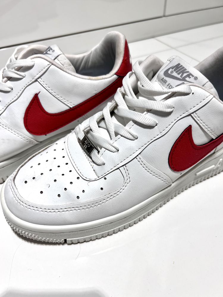 Air force 1 bialo cheap czerwone