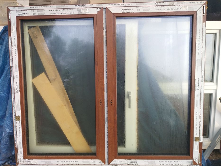 Okno PCV orzech obustronny