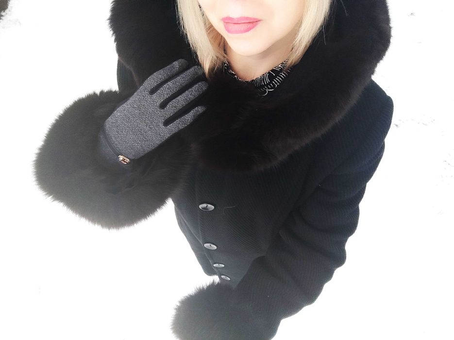 Długi płaszcz Andmar czarny L XL 80% wełna kaptur elegancki premium