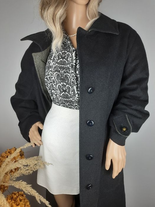 Długi płaszcz wełniany klasyczny na zimę kurtka zimowa płaszczyk Bauer