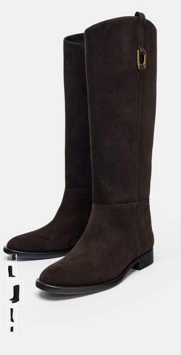 Сапоги Zara замшеві