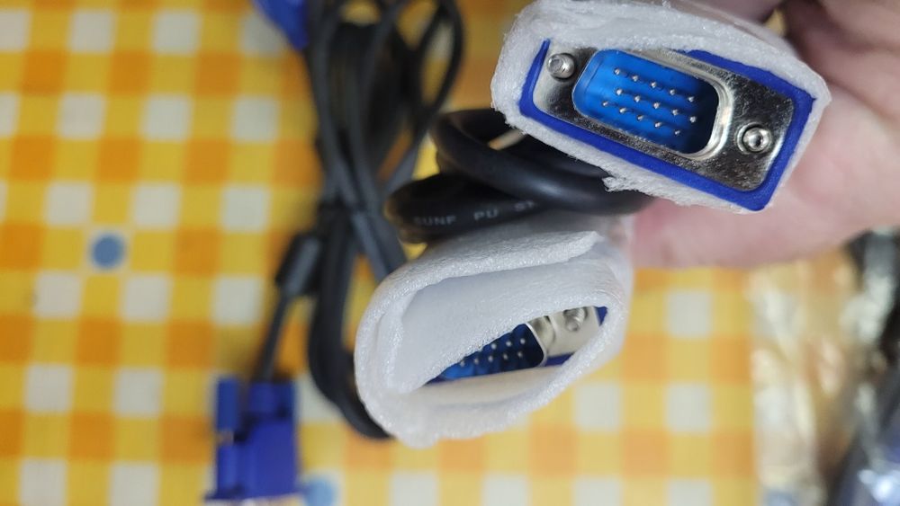 3x kabel wideo VGA-VGA Full HD komputer monitor projektor D-Sub
