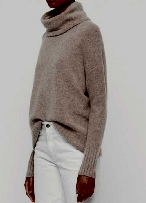 Kaszmirowy sweter obszerny golf ALLSAINTS  100% kaszmir oversize 36 S