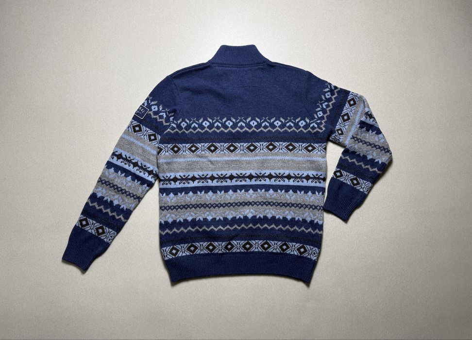 Sweter wełniany  granatowy Signal r.L wzory nordyckie